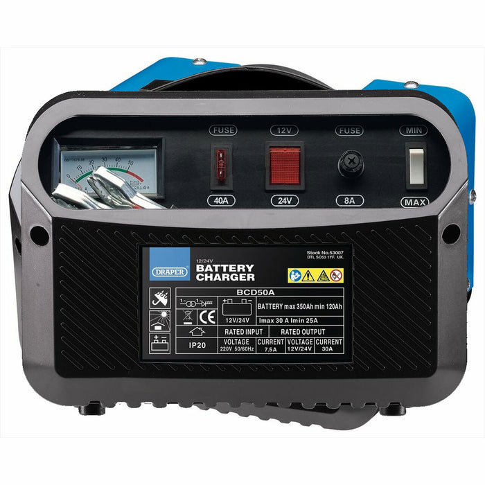 Draper Tools 12/24V 120-350A Battery Charger