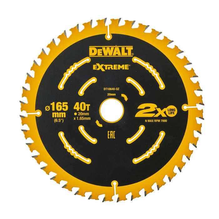 Dewalt Saw Blade Extreme 165mm x 40T (20mm Bore)