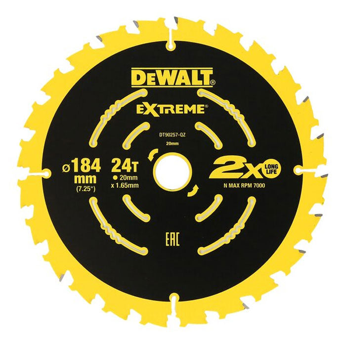 Dewalt Saw Blade Extreme 184mm X 24T (16/20mm) DT90258-QZ