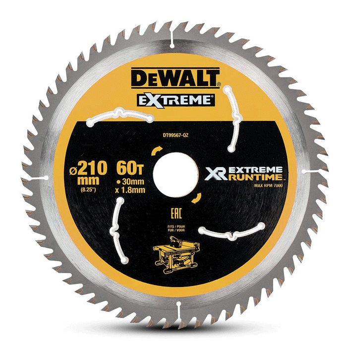 Dewalt Extreme Runtime Circular Saw Blade 210mm Bore 30mm 60T
