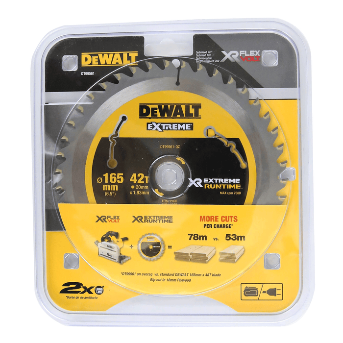 Dewalt Saw Blade XR Extreme Runtime 165mm X 42T (20mm)