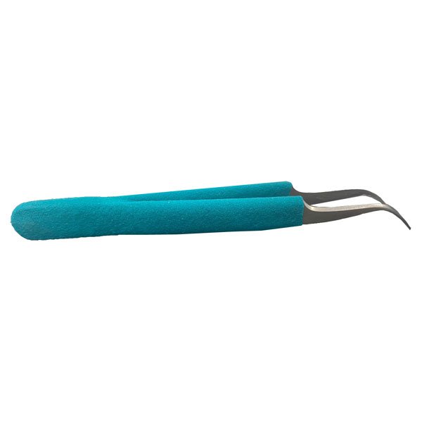 Economy Precision Tweezers, 115mm, Curved Tips Ergo Handle