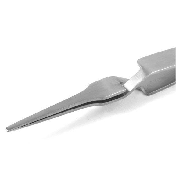 Economy Precision Tweezers, 115mm Reverse Action Flat Tip