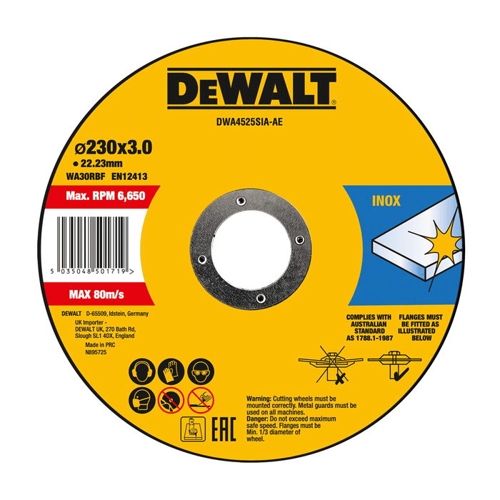Dewalt 230 X 3 X 22.23mm Inox Cutting Wheel T27