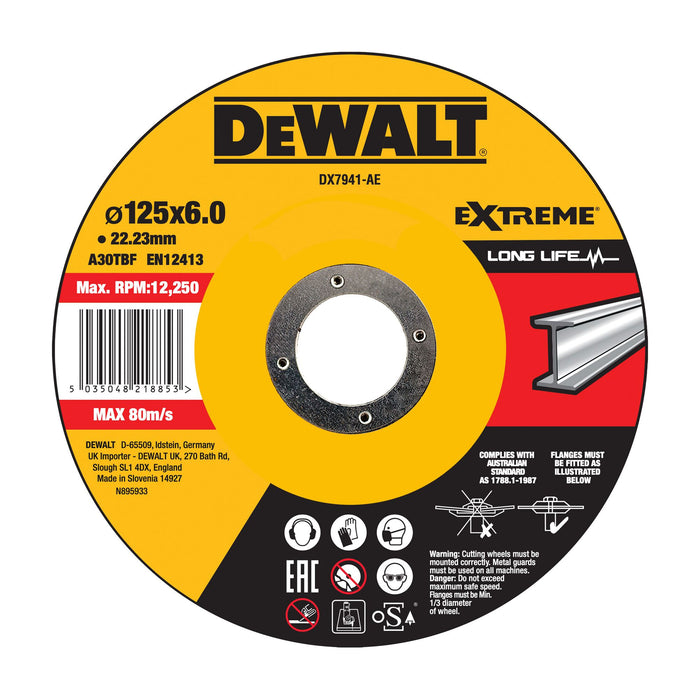 Dewalt Extreme Metal Grinding Wheel HP 125 x 6 x 22.23mm Type 27
