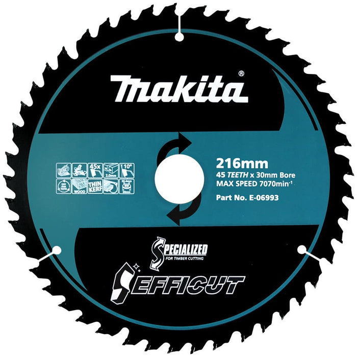 Makita Efficut Wood TCT Saw Blade 216mm x 30 x 45T