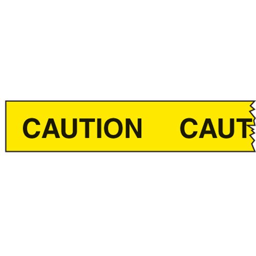 Brady Economy Barricade Tape - Caution, L150 Meters x 75mm, Polyethylene, Black/Yellow