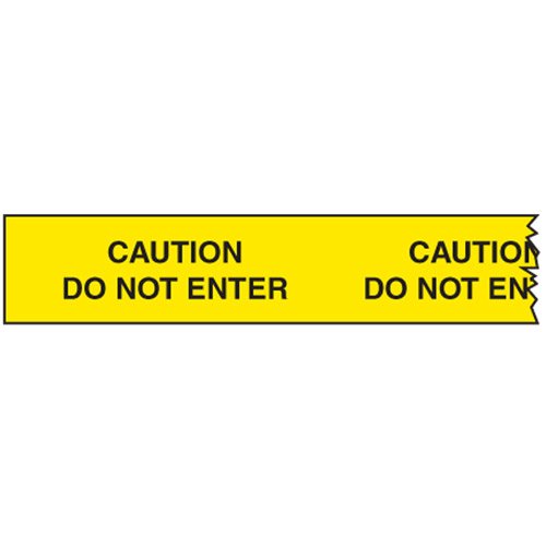 Brady Economy Barricade Tape - Caution Do Not Enter, L150 Meters x 75mm, Polyethylene, Black/Yellow