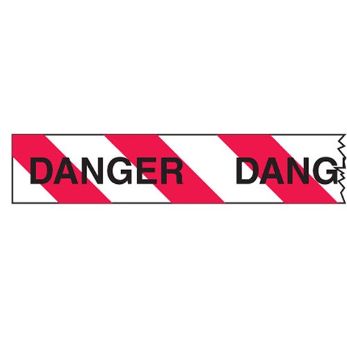 Brady Economy Barricade Tape - Danger, L150 Meters x 75mm, Polyethylene, Black/Red/White