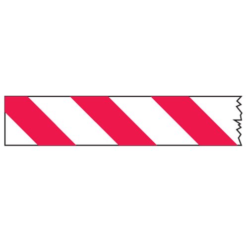 Brady Economy Barricade Tape - Red/White Diagonal Stripe, L150 Meters x 75mm, Polyethylene, Red/White