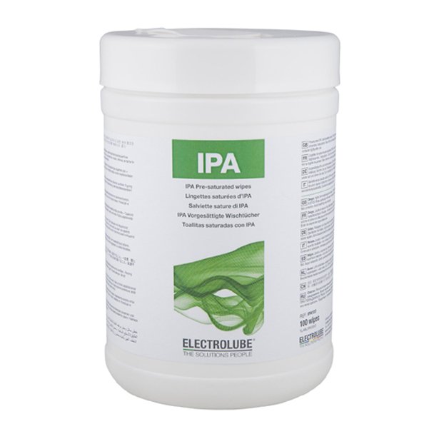 Electrolube IPA Pre-Saturated Wipes (100 Wipes)