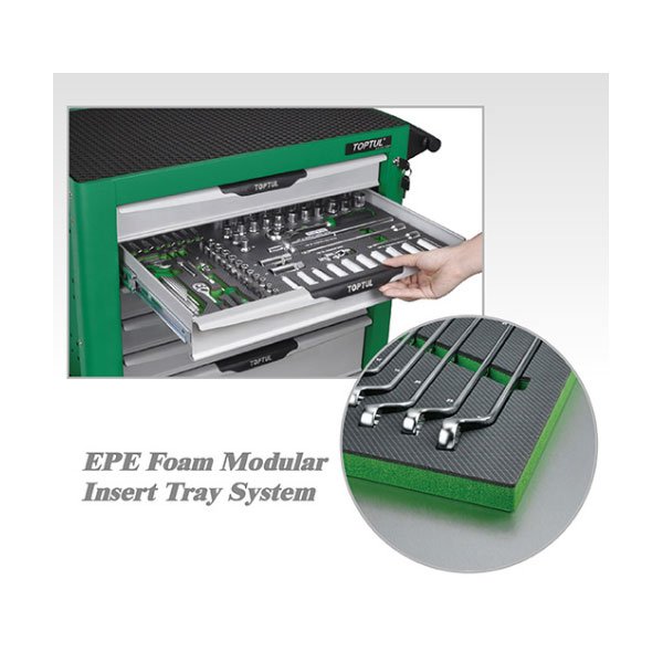 Toptul 37 Pce Combination, Double Open End & Double Ring Spanner Set (Modular Insert Tray System)
