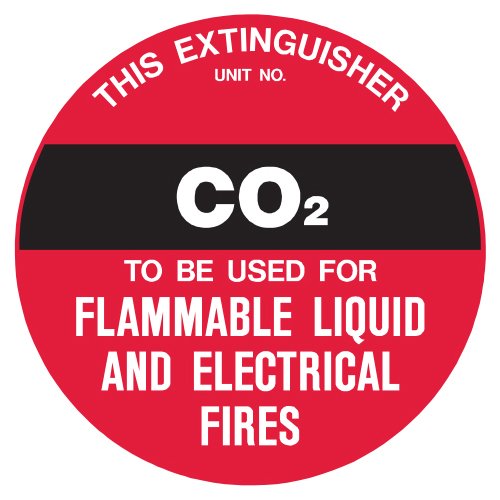 Brady Fire Disc - CO2, 200mm Diameter, Polypropylene, White/Red