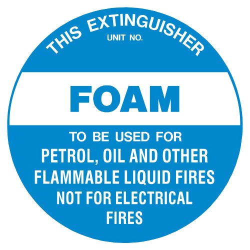 Brady Fire Disc - Foam, 200mm Diameter, Polypropylene, White/Blue