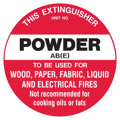 Brady Fire Disc - Powder AB(E), 200mm Diameter, Polypropylene, White/Red