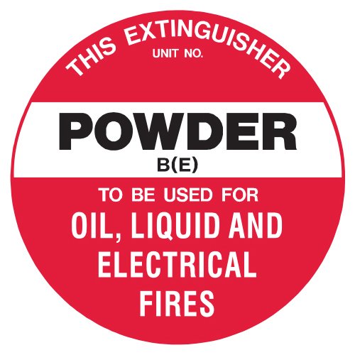 Brady Fire Disc - Powder B(E), 200mm Diameter, Polypropylene, White/Red