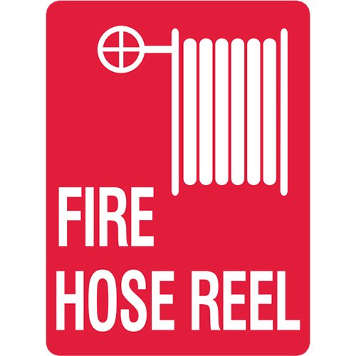 Brady Fire Equipment Sign - Fire Hose Reel, H600mm x W450mm, Polypropylene, White/Red