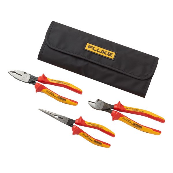 Fluke IKPL3 1000V 3 Piece Plier Kit With Roll-Up Tool Pouch
