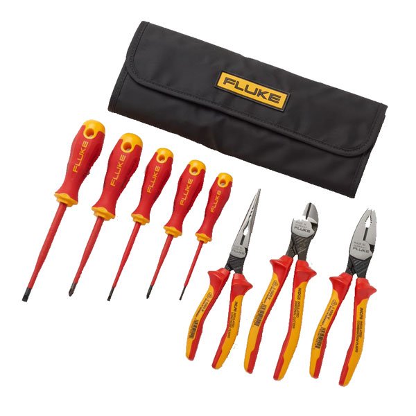 Fluke IKST7 1000V 8 Piece Hand Tools Starter Kit in Roll-Up Tool Pouch