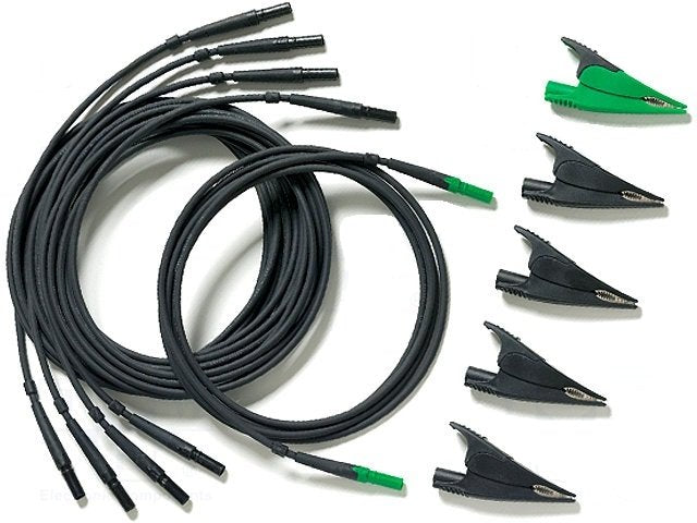 Fluke TLS430 â€“ Test Leads and Alligator Clips (4 black, 1 green)