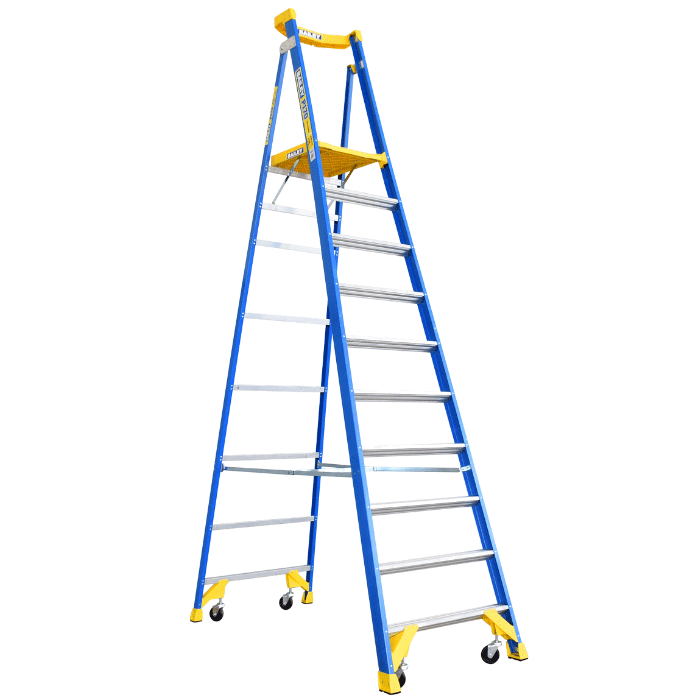 Bailey Fibreglass 10 Step P170 Job Station 170kg Platform Stepladder