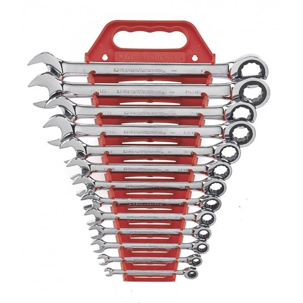 GearWrench 13 Pc. 12 Point Ratcheting Combination Sae Wrench Set