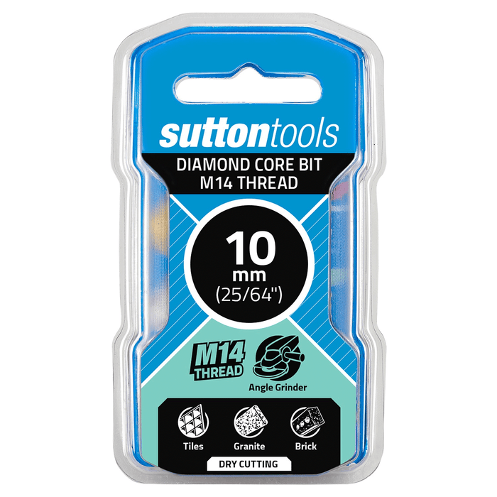 Sutton H116 Diamond Core Bit 10mm x M14 Thread Cut Depth 35mm