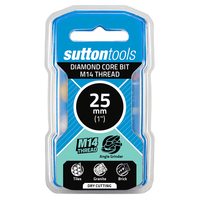 Sutton H116 Diamond Core Bit 25mm x M14 Thread Cut Depth 35mm