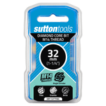 Sutton H116 Diamond Core Bit 32mm x M14 Thread Cut Depth 35mm