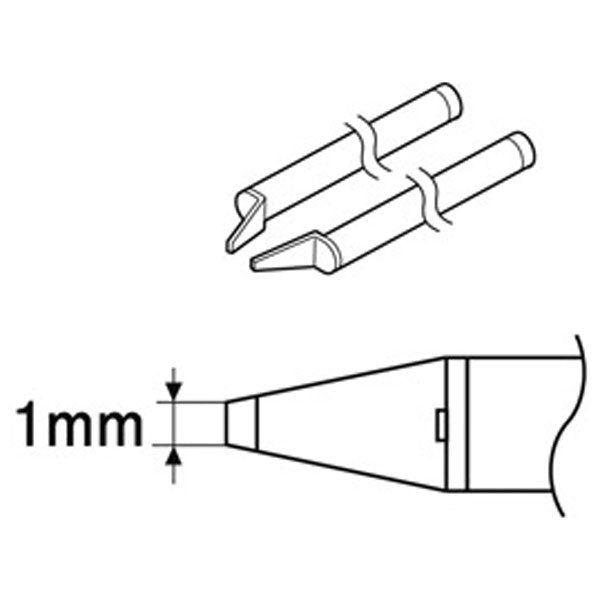 Hakko A1379 SMD Hot Tweezer Tip, 1.0mm