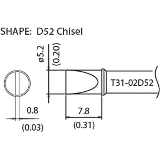 Hakko T31 soldering tip shape 5.2D