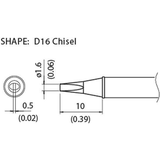 Hakko Soldering Tip <350â„ƒ> Shape-1.6D for FX-1001