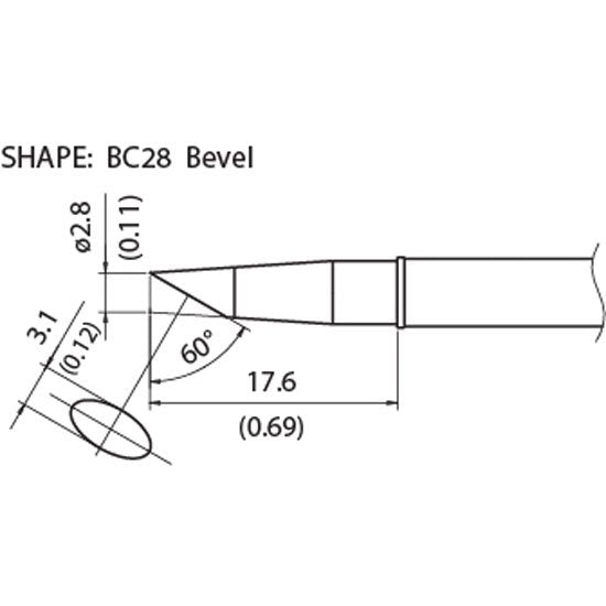 Hakko Soldering Tip <350â„ƒ> Shape-2.8BC for FX-1001