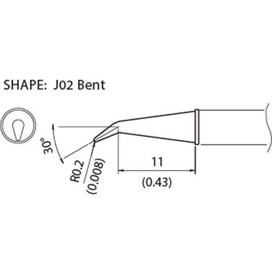 Hakko Soldering Tip <350â„ƒ> Shape-0.2RSB for FX-1001
