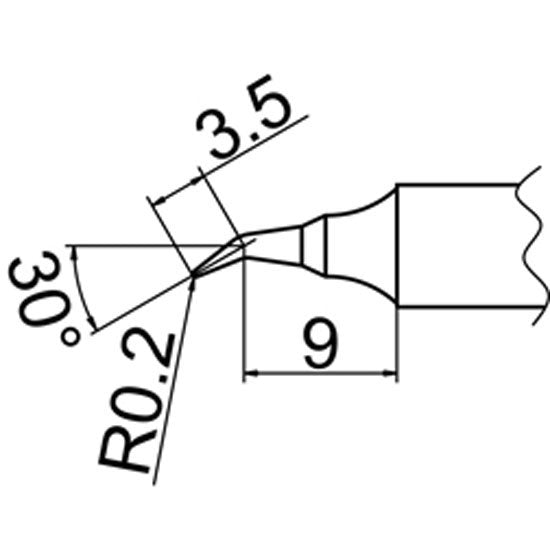 Hakko Soldering Tip Shape 0.2RSB