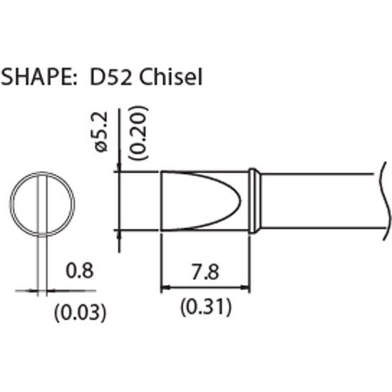 Hakko Soldering Tip <350â„ƒ> Shape-5.2D for FX-1001