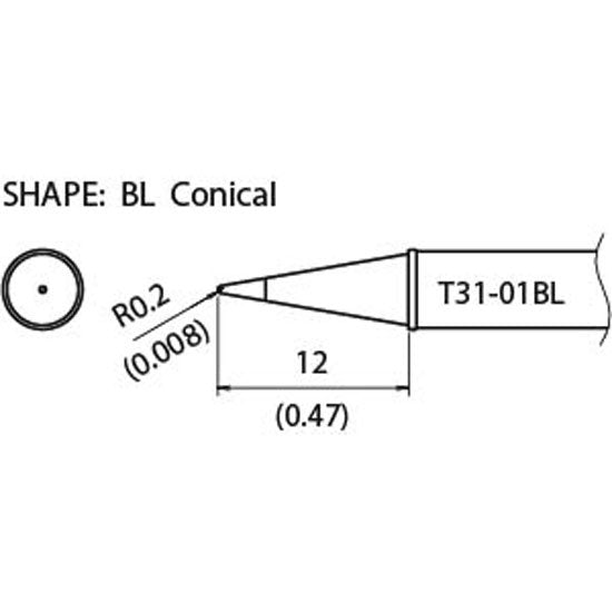 Hakko T31 soldering tip shape BL