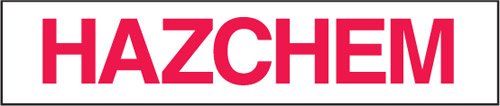 Brady Safety Sign: Hazchem, H125mm x W600mm, Metal