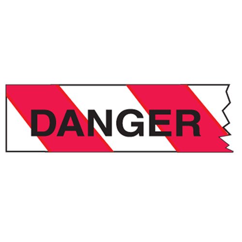 Brady Heavy Duty Barricade Tape - Danger, L300 Meters x 75mm, Polyethylene, White/Red/Black