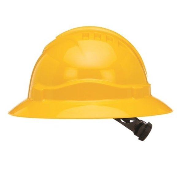 Pro Choice V6 Hard Hat Unvented Full Brim Ratchet Harness - Yellow