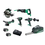 Hikoki 5 Pce MultiVolt Brushless Combo Kit KC36D5P(HRZ)