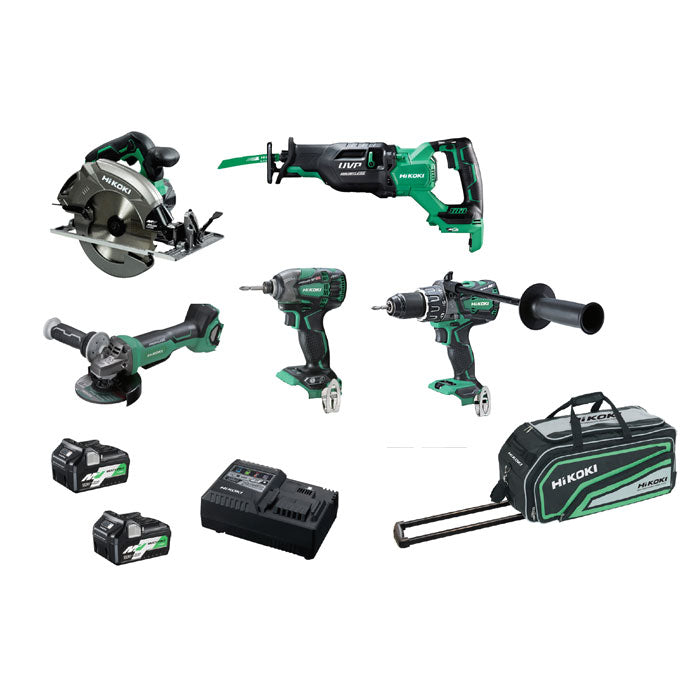 Hikoki 5 Pce MultiVolt Brushless Combo Kit KC36D5P(HRZ)