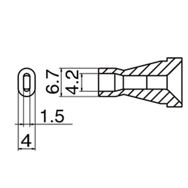 Hakko 4.2x1.5mm Desolder Nozzle for FR-400