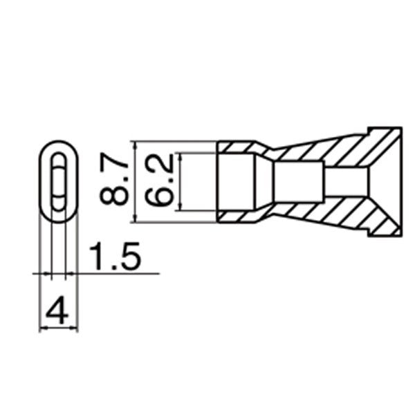 Hakko 6.2x1.5mm Desolder Nozzle for FR-400