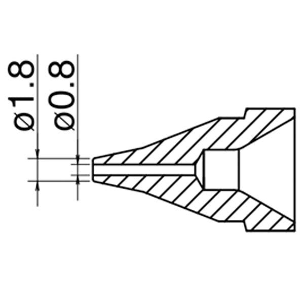 Hakko 0.8mm S Type Desolder Nozzle for FR-4101, FR301 & FR-4103