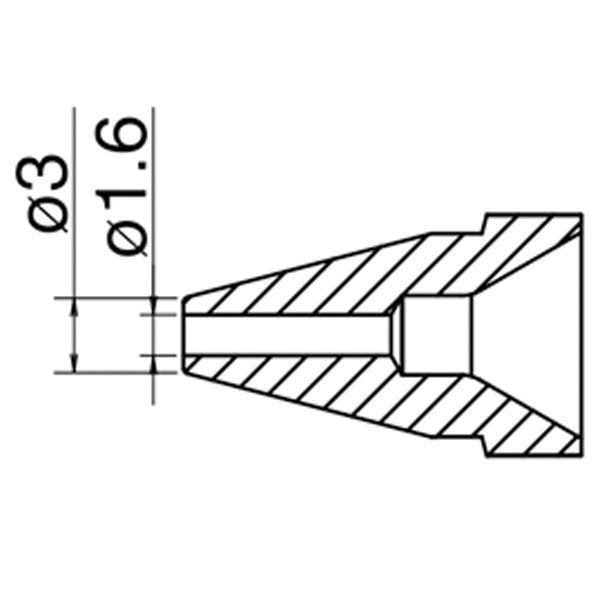 Hakko 1.6mm Desolder Nozzle for FR-4101, FR301 & FR-4103