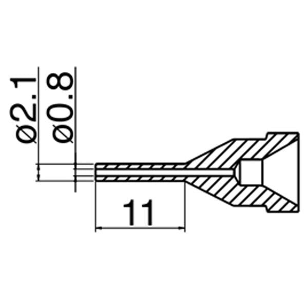 Hakko 0.8mm <Long Type> Desolder Nozzle for FR-4101, FR301 & FR-4103