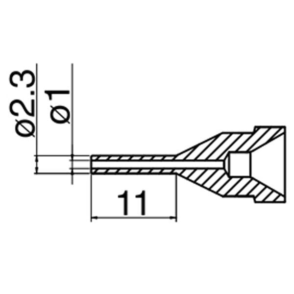 Hakko 1mm <Long Type> Desolder Nozzle for FR-4101, FR301 & FR-4103