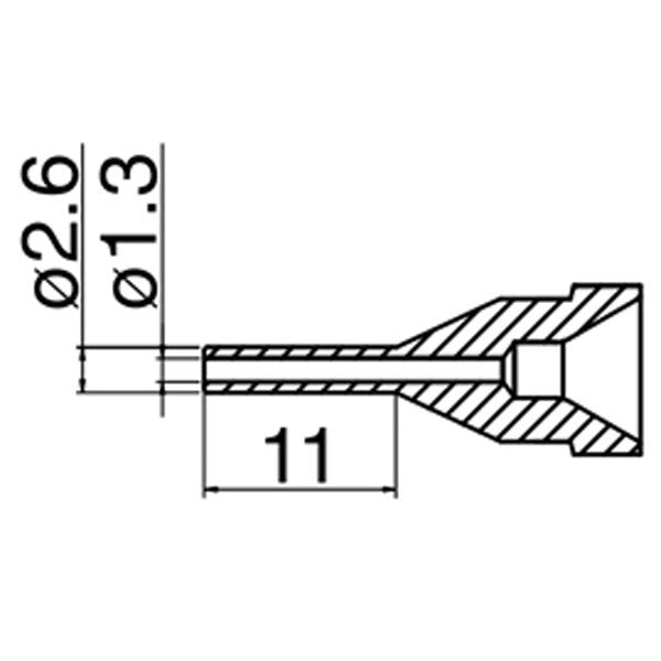 Hakko 1.3mm <Long Type> Desolder Nozzle for FR-4101, FR301 & FR-4103
