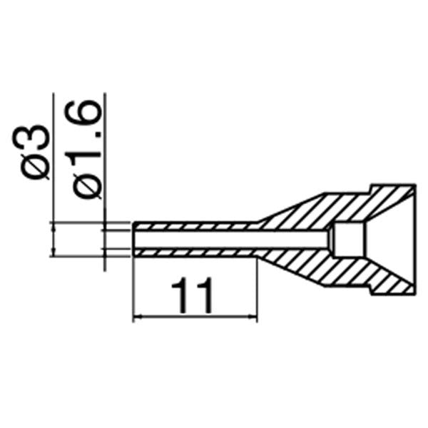 Hakko 1.6mm <Long Type> Desolder Nozzle for FR-4101, FR301 & FR-4103